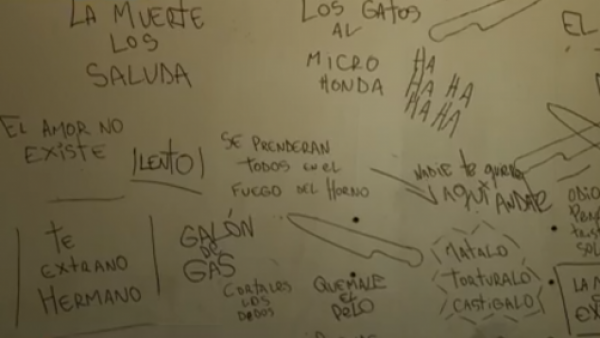 Encuentran aterradores y amenazantes mensajes en casa tomada de Barrio Brasil
