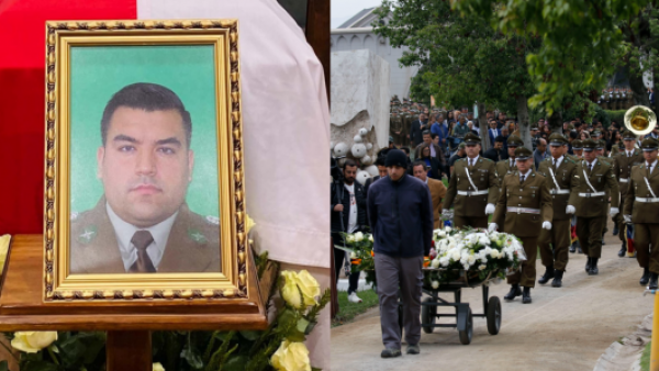 Con disparos de salva y toque de silencio: despiden al teniente Emanuel Sánchez
