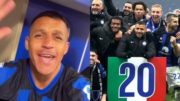 <p>"Representando a mi país": Así fueron los festejos de Alexis Sánchez con el Inter de Milán</p>