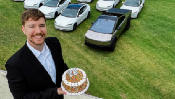 ¡Inesperado! Chileno gana auto Tesla sorteado por MrBeast

