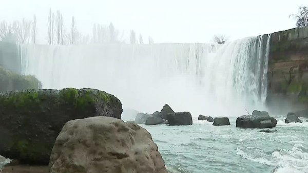 Así está el Salto del Laja con la intensidad de las lluvias
