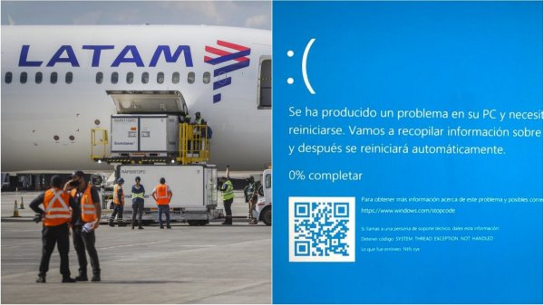 Latam informa de posibles atrasos en vuelos por caída mundial de Microsoft Windows
