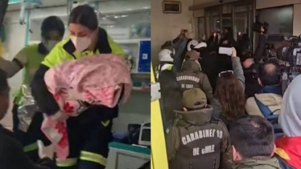 VIDEO | Así fue la llegada de la bebé sustraída al Hospital de Temuco