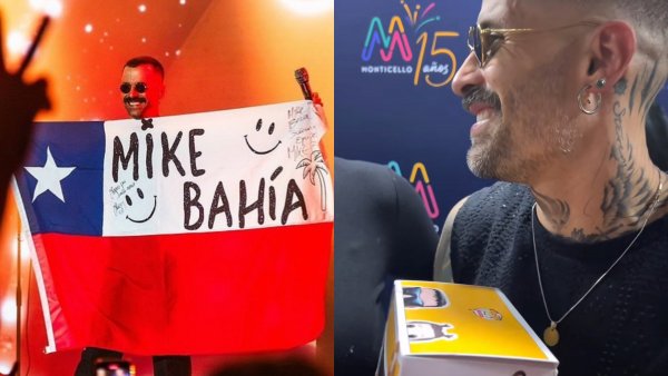 "Siempre que llego aquí me tratan con mucho cariño": Mike Bahía es sorprendido por sus fans en Chile con emotivo regalo
