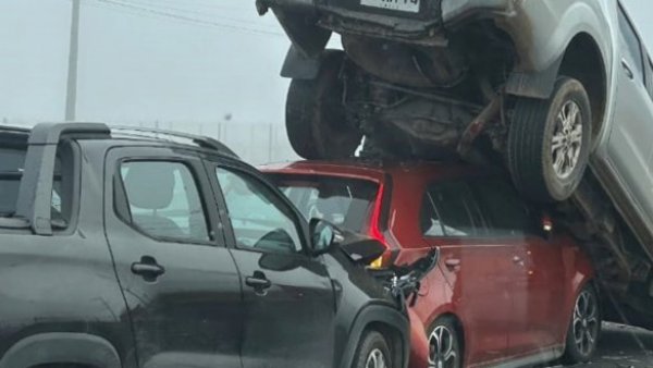 Impactante choque múltiple por densa niebla en la región de O'Higgins
