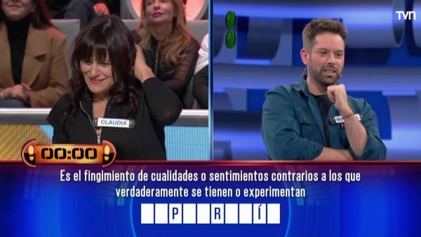 Claudia Hidalgo se mide ante Michael Roldán: no logró encontrar la palabra
