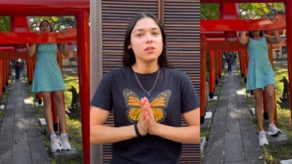 Rompe el silencio influencer que se hizo viral por hacer dominadas en santuario japonés
