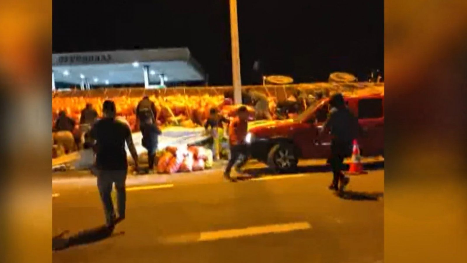 Vergüenza y decepción: Con autos de lujo se roban limones de camión accidentado en Chañaral
