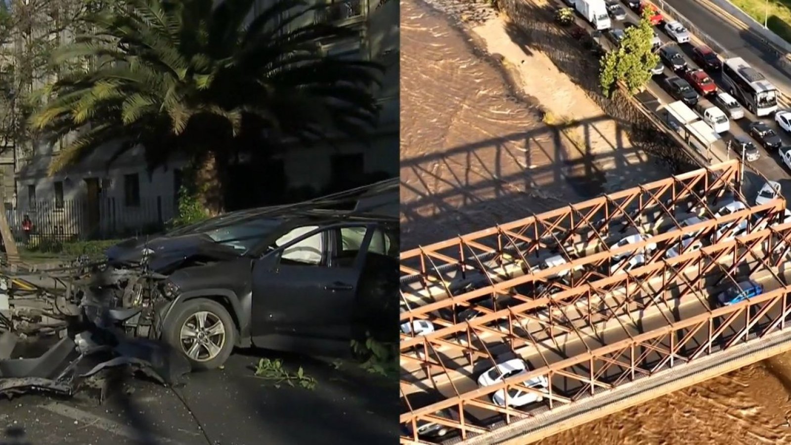 Conductor ebrio derribó 4 postes en Santiago: Revisa hasta qué hora estará cortado el tránsito
