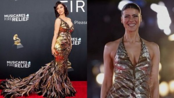 Premios Grammy: Cardi B usó el mismo vestido que Tonka Tomicic lució en Viña 2016
