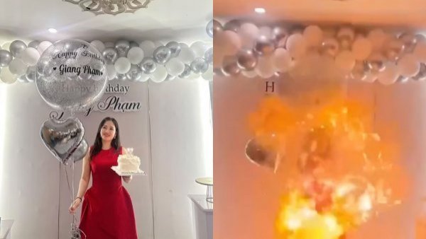 Mujer termina con quemaduras luego de explotar globo con velas de su pastel de cumpleaños
