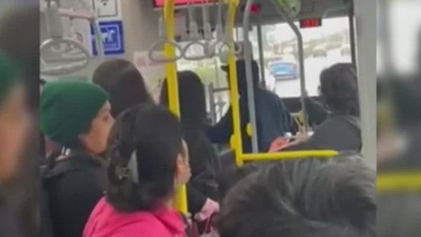 Captan brutal pelea entre conductora y pasajero en bus de La Serena
