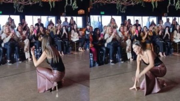 Pampita cae en medio de pasarela y video se hace viral
