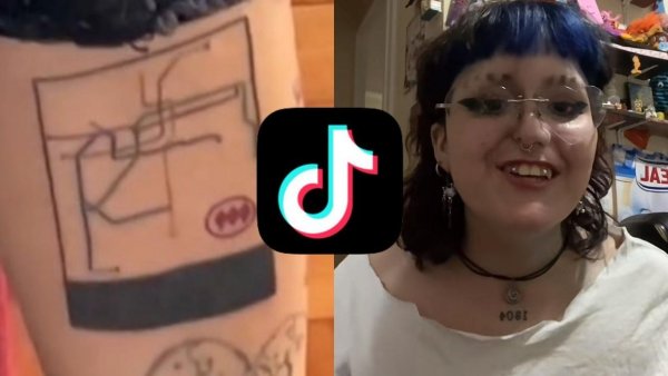 Joven causó sorpresa al tatuarse el mapa del Metro de Santiago
