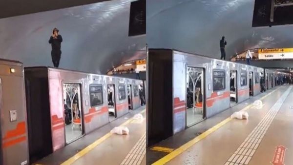 Subió a techo de vagón de Metro: reportan incidentes en operativo contra comercio ilegal en estación La Cisterna
