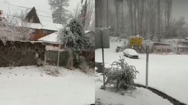¡Nieve! Así se vive el sistema frontal en el Cajón del Maipo

