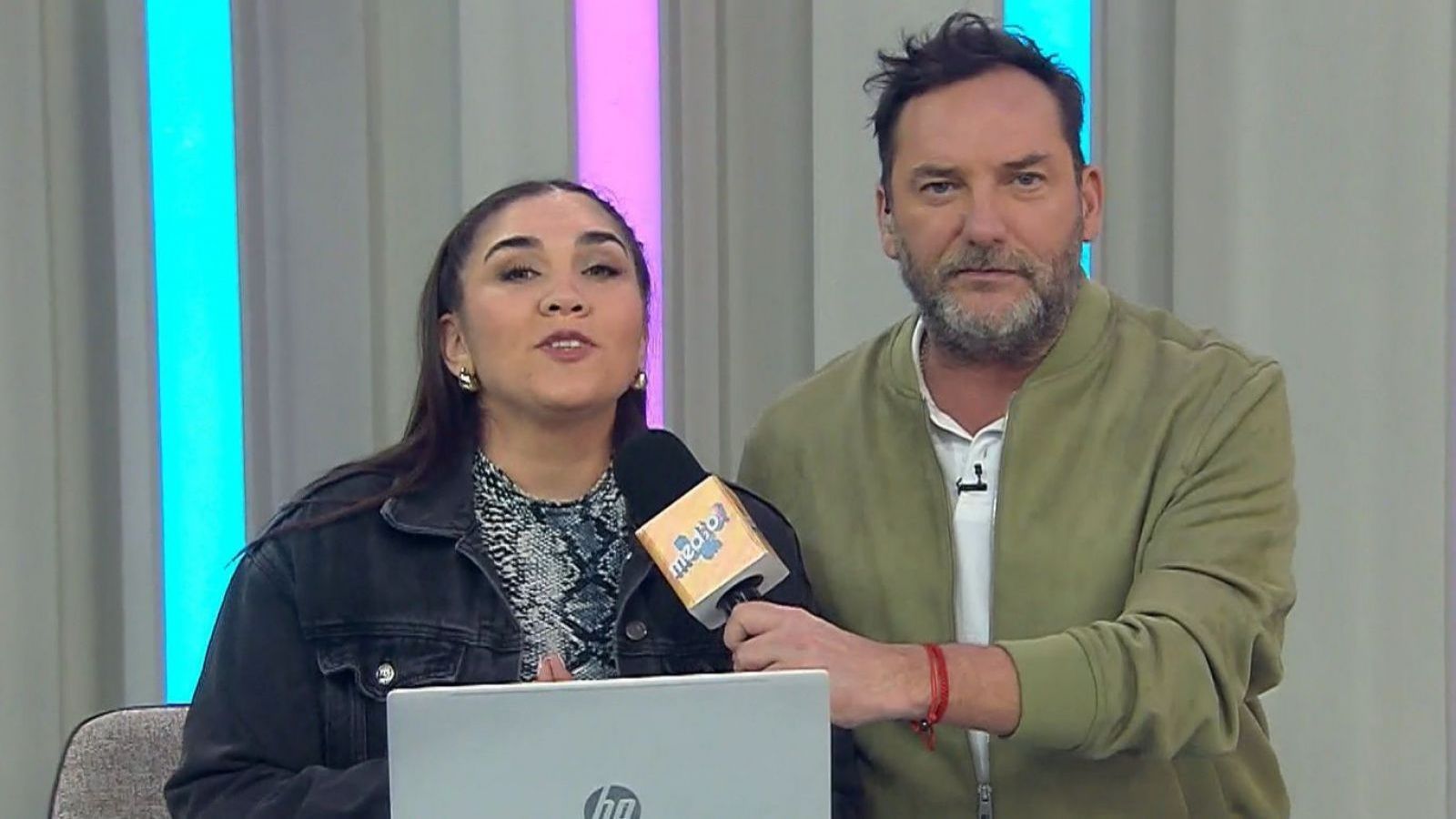 <p>Daniel Fuenzalida y la periodista Tamara Escobar</p>
