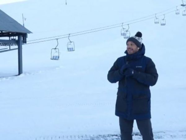 Simón Oliveros desde el volcán Lonquimay