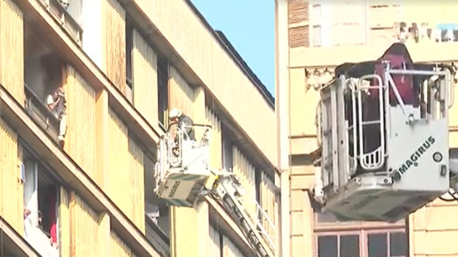 Así fue el angustiante rescate de personas atrapadas de incendio de edificio en Santiago
