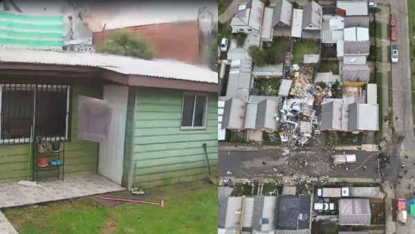 <p>Dúplex captura de pantalla explosión vivienda Temuco. </p>VIDEO: explosión destruyó casa en Temuco
