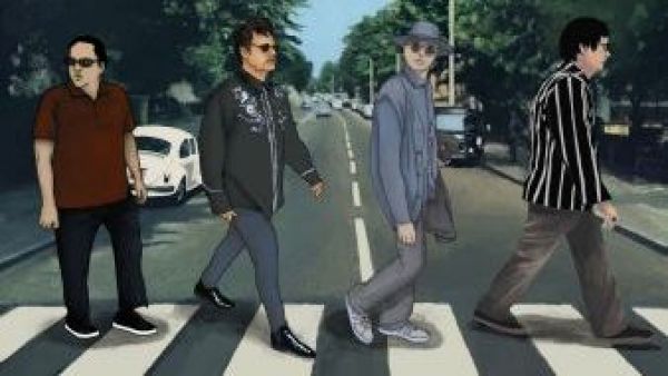 <p>Los Tres ilustrados como los Beatles en Abbey Road.</p>Los Tres llega a la cuna de The Beatles: grabará su nuevo disco en Abbey Road
