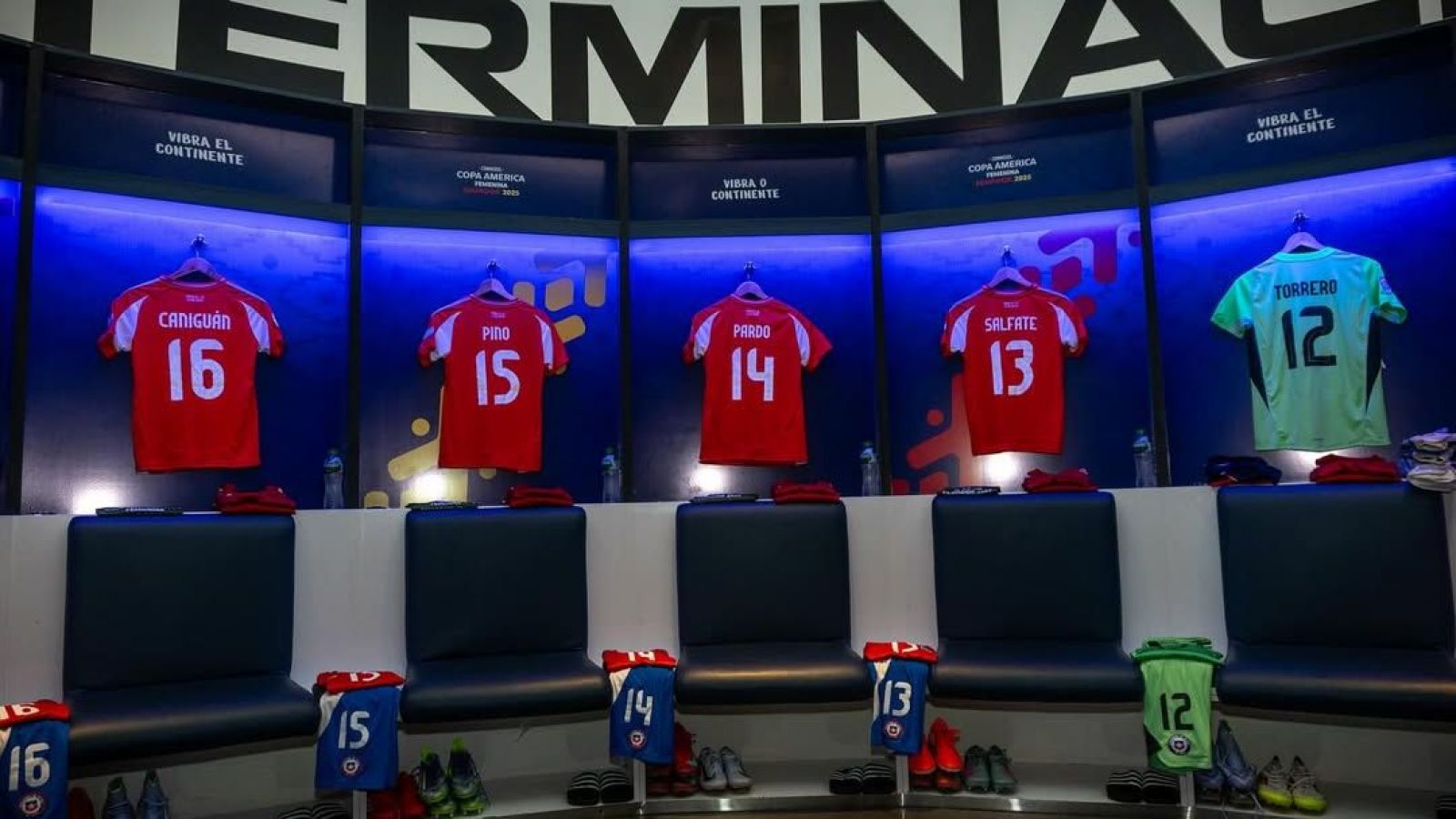 El camarín de Chile en la previa del partido ante Ecuador