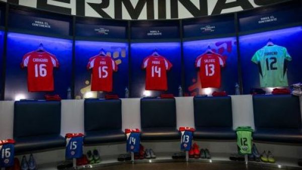 El camarín de Chile en la previa del partido ante Ecuador