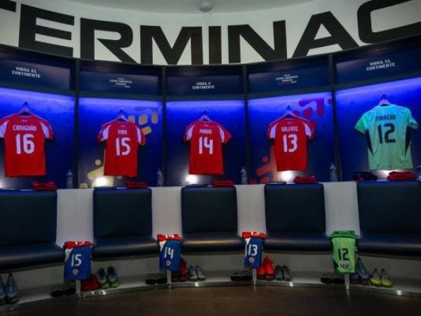 El camarín de Chile en la previa del partido ante Ecuador