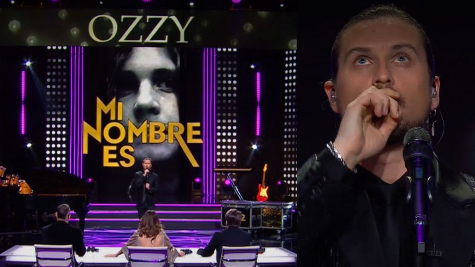 <p>Jean Philippe Cretton rindiendo tributo a Ozzy Osbourne en Mi Nombre Es 2.</p>
