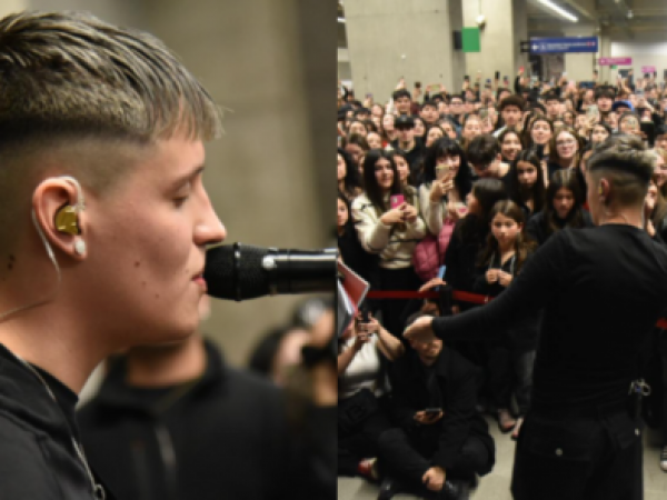 Kidd Voodoo cantanto en metro Los Leones