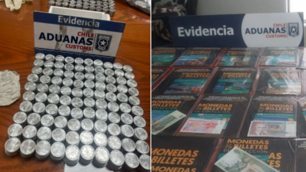Aduanas incauta más de 335 mil monedas chilenas y de colección
