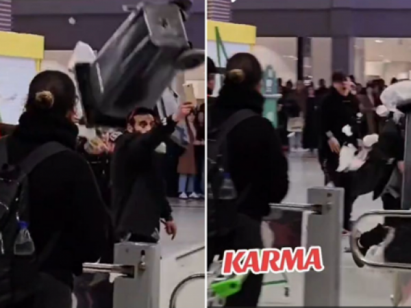 Agresión en Cerrillos: video muestra a dos adolescentes atacar a guardias de supermercado