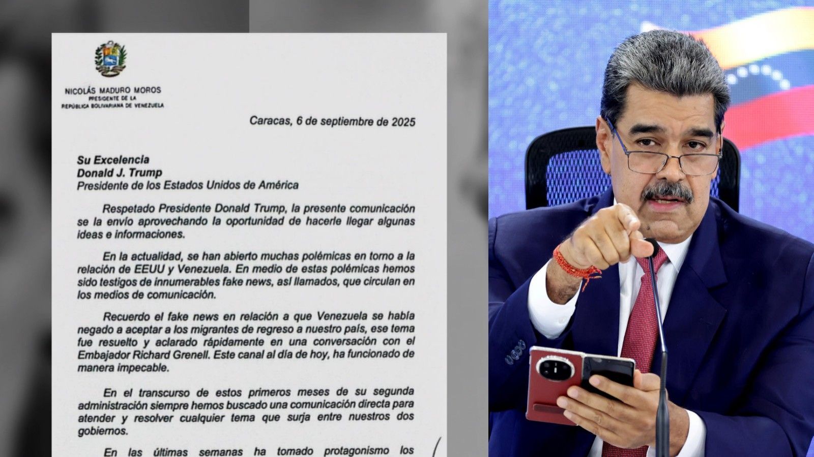 "Respetado presidente...": ¿Qué dice la carta que le envió Maduro a Donald Trump?
