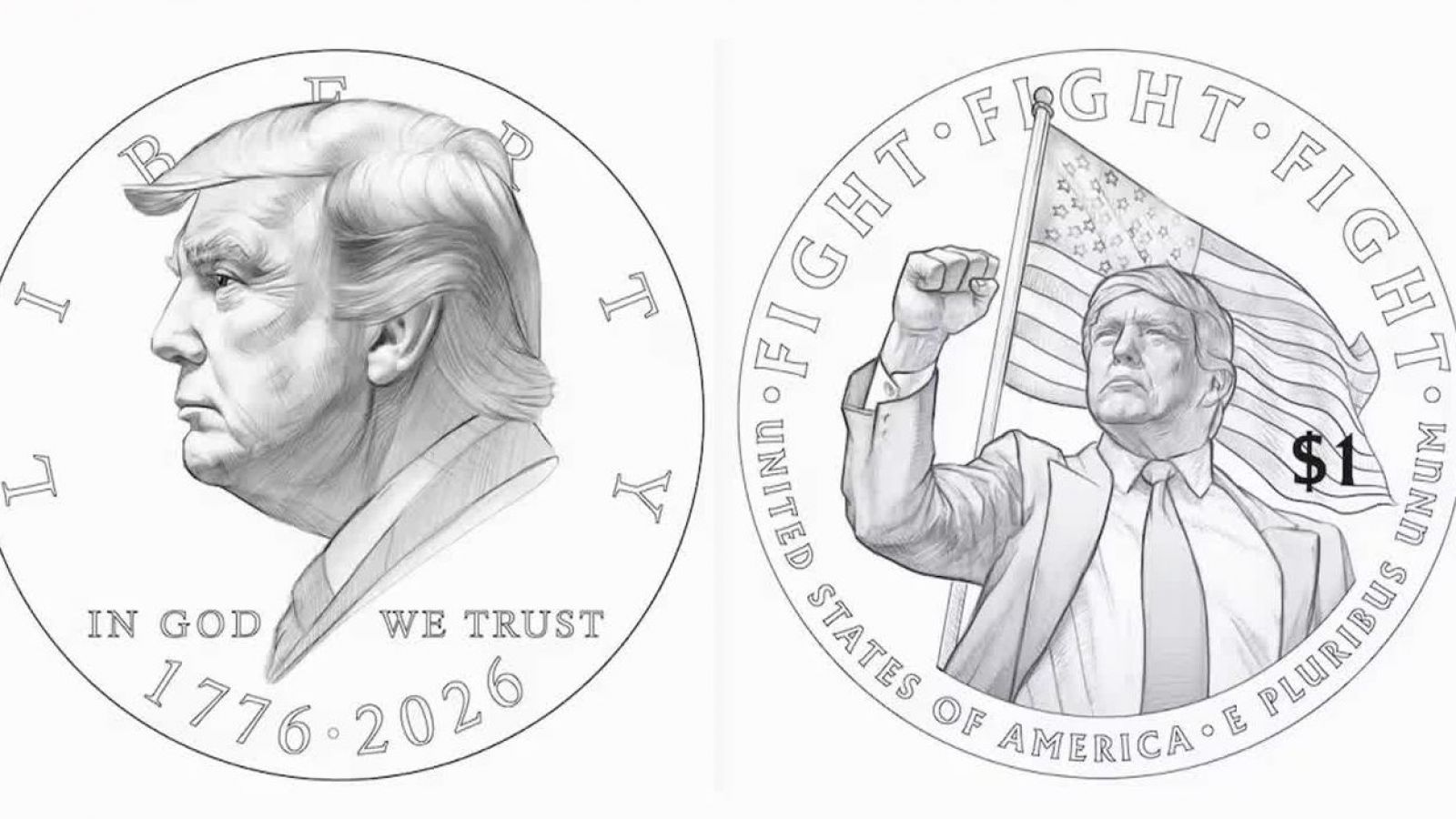 Nueva moneda de 1 dólar tendrá el rostro de Donald Trump
