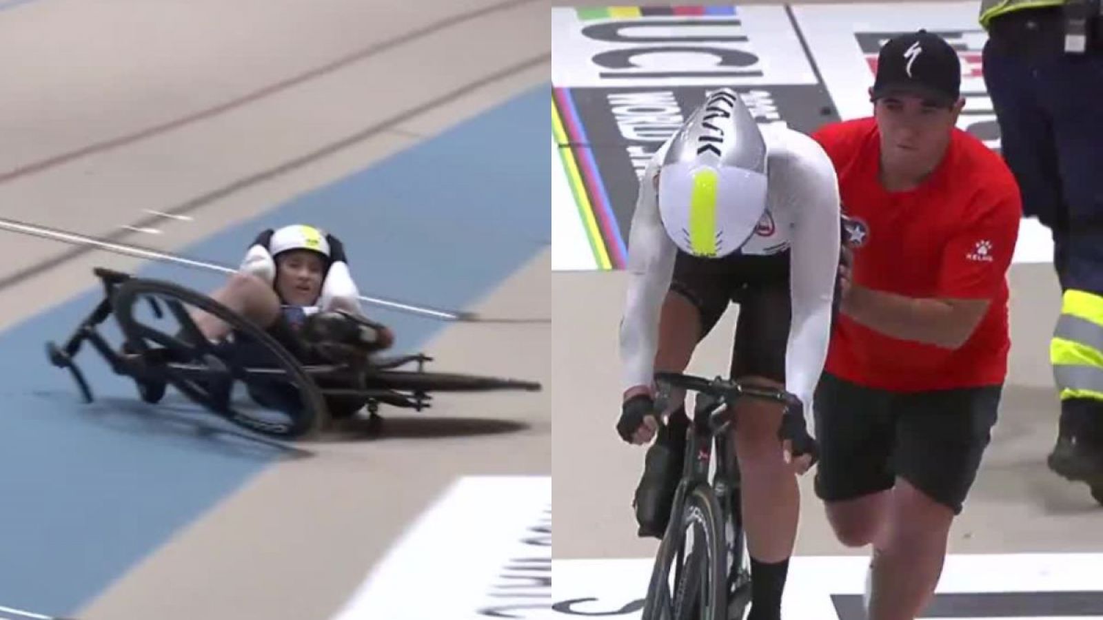 "Javi es de las que se para": el momento en que Javiera Garrido siguió en la final Madison tras dura caída
