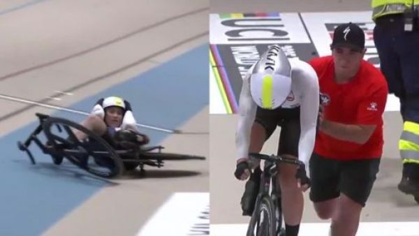 "Javi es de las que se para": el momento en que Javiera Garrido siguió en la final Madison tras dura caída
