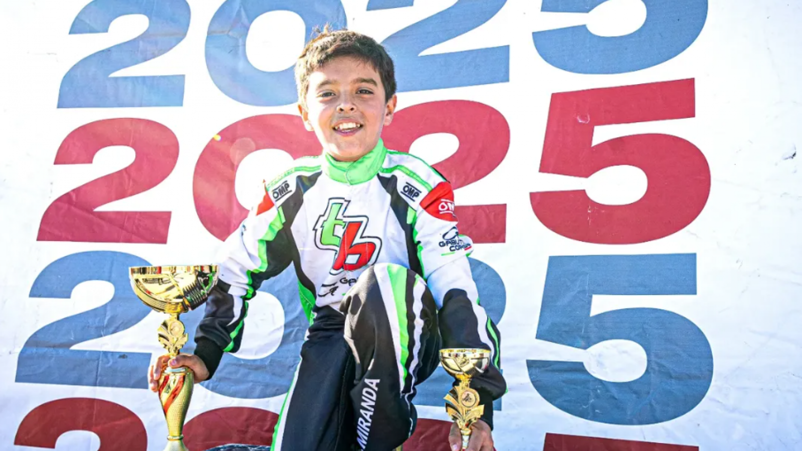 El niño chileno que es campeón de karting, Bruno Miranda.