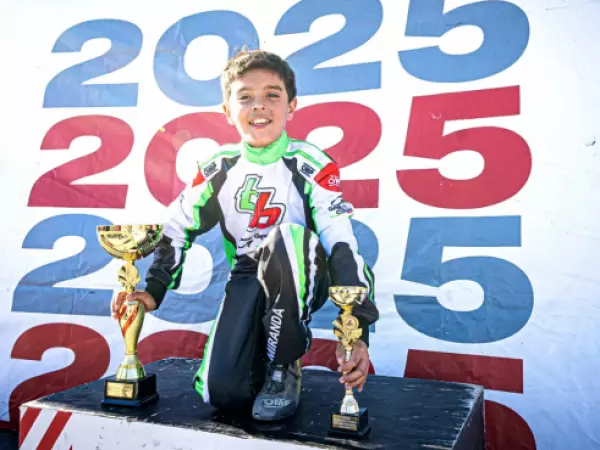 El niño chileno que es campeón de karting, Bruno Miranda.