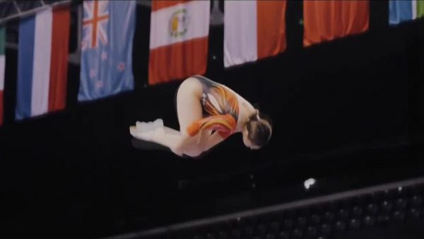 Este domingo TVN transmite el Mundial de Gimnasia Trampolín Pamplona 2025