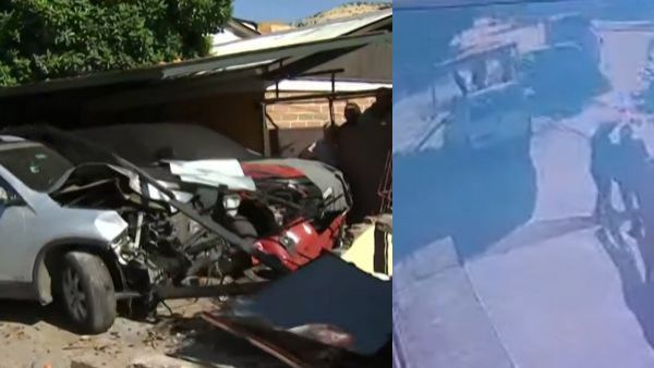 Delincuentes chocan contra dos casas y logran arrancar en Renca
