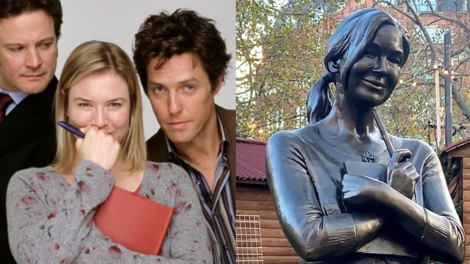 Actriz Renée Zellweger inaugura estatua dedicada a Bridget Jones, su personaje más icónico