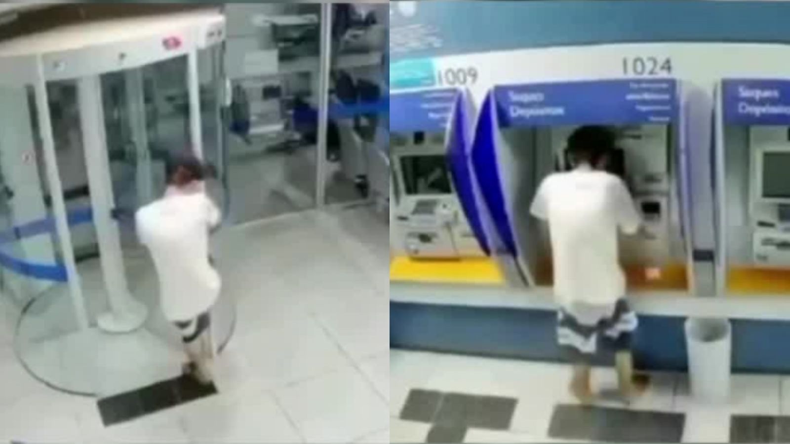 ¡Insólito! Sujeto quedó atrapado en puerta giratoria tras intentar robar un banco en Brasil
