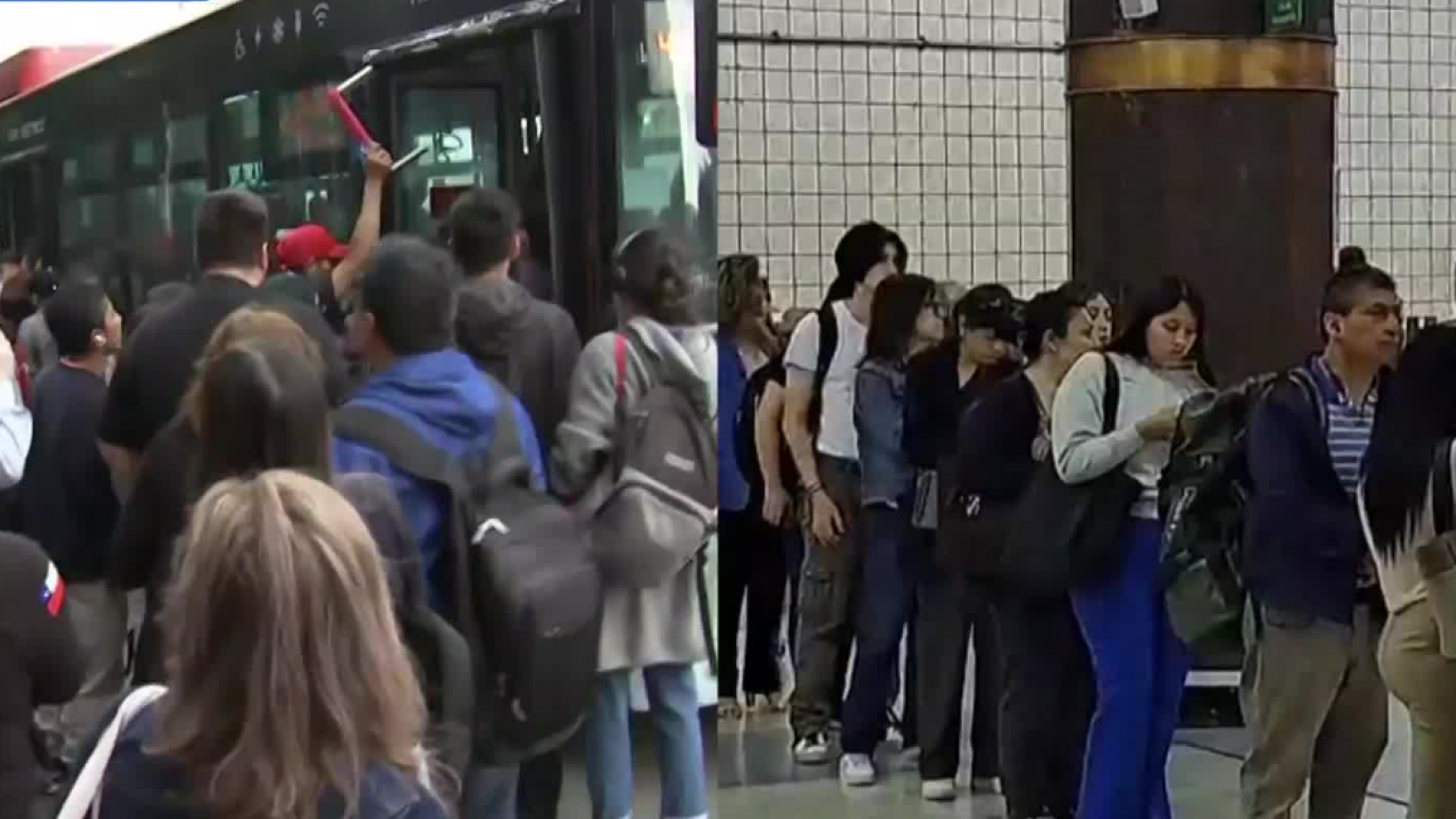 Reportan caos en la Alameda por cierre de cuatro estaciones de Metro de Santiago
