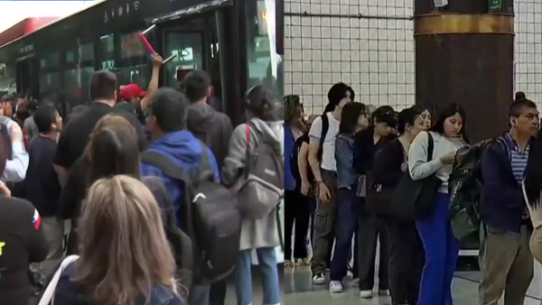 Reportan caos en la Alameda por cierre de cuatro estaciones de Metro de Santiago
