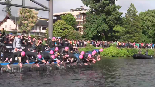 Desde el río Calle-Calle: vuelve a disfrutar el inicio del Ironman 70.3 de Valdivia
