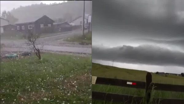 Registran impresionante tormenta eléctrica y granizos en el sur de Chile
