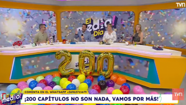 <p>“El Medio Día” de TVN celebra 200 capítulos al aire </p>“El Medio Día” de TVN celebra 200 capítulos al aire

