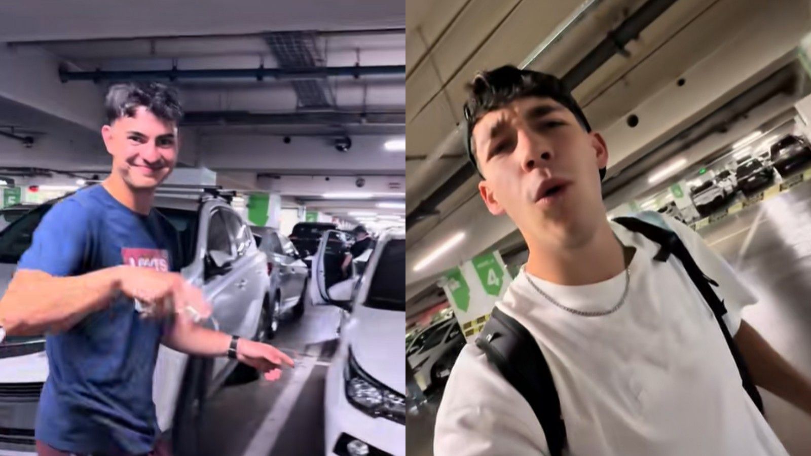 Jóvenes argentinos sorprendidos al conocer un estacionamiento en Chile