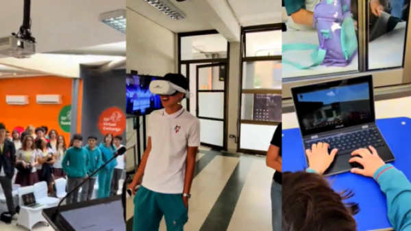 <p>De realidad virtual a un podcast: visita a colegio en Las Condes deja a profesor sorprendido</p>De realidad virtual a un podcast: visita a colegio en Las Condes deja a profesor sorprendido
