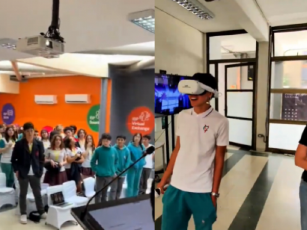 De realidad virtual a un podcast: visita a colegio en Las Condes deja a profesor sorprendido